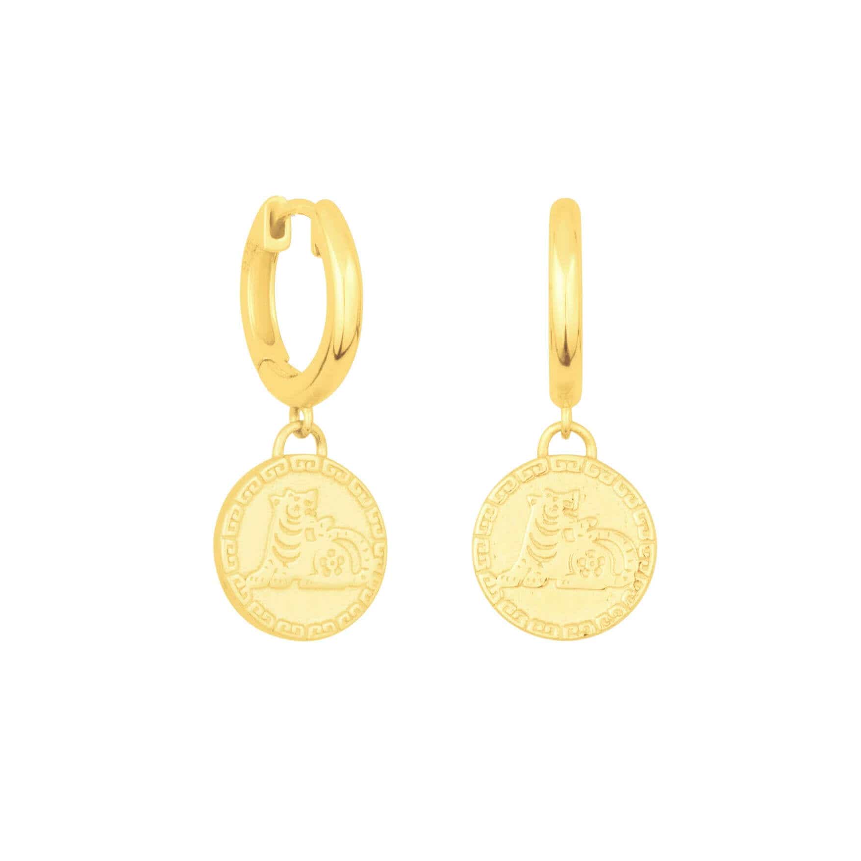 year of the tiger huggie earrings