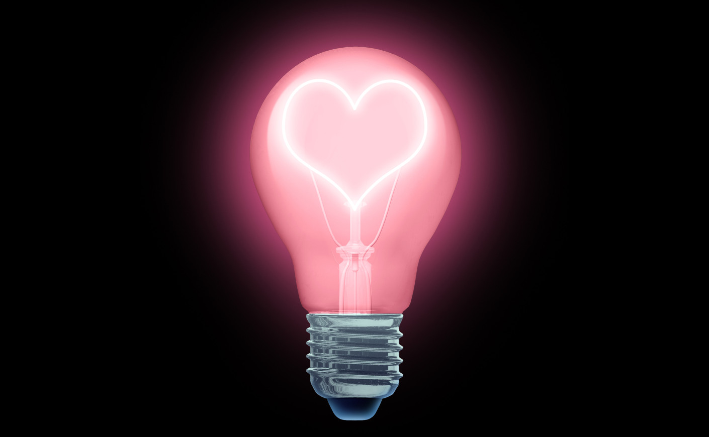 lightbulb with a heart inside it