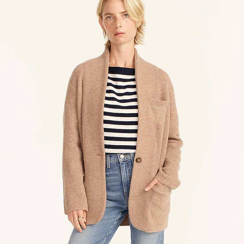 model wearing cocoon sweater