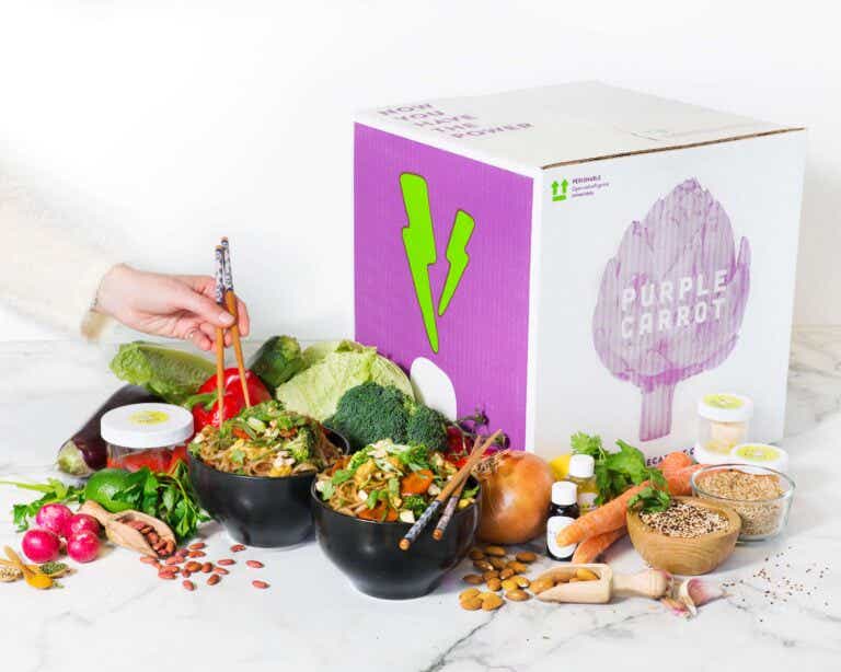 purple carrot meal kit box