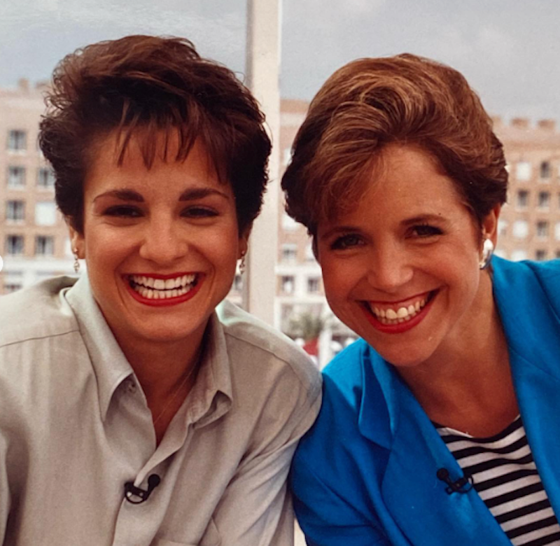 Katie Couric and Mary Lou Retton at the Barcelona olympics