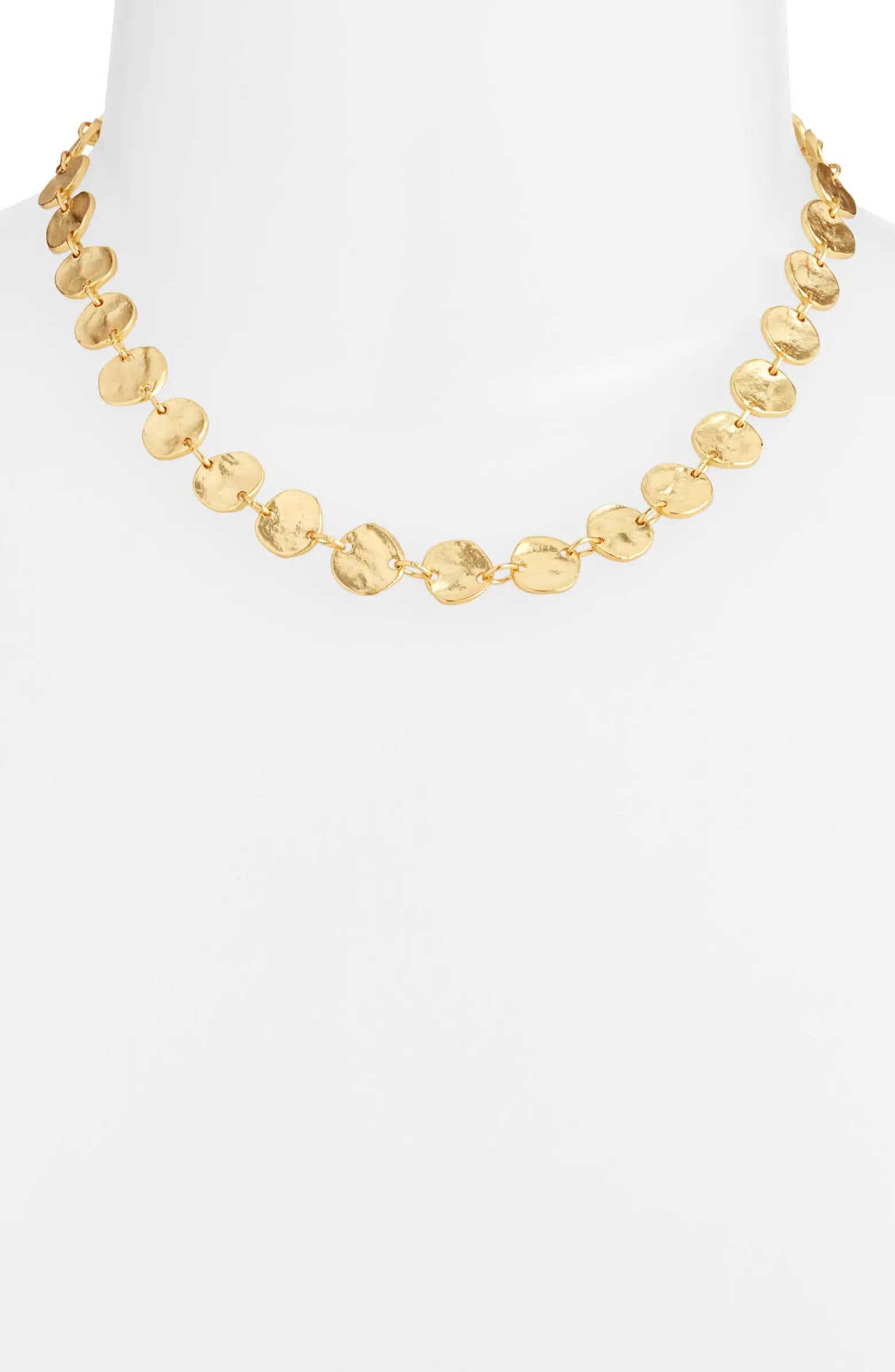 gold medallion collar necklace