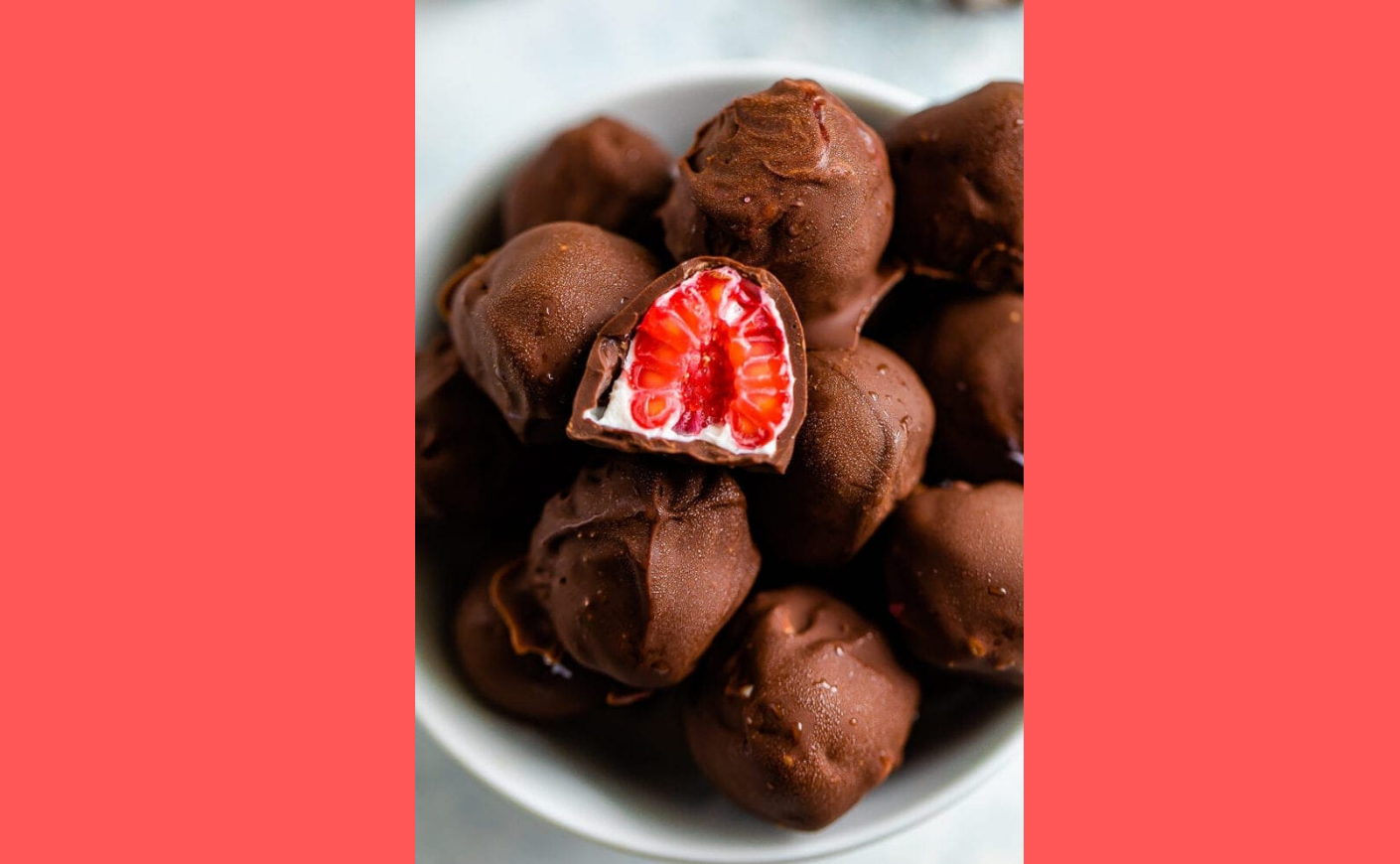 chocolate covered frozen raspberries