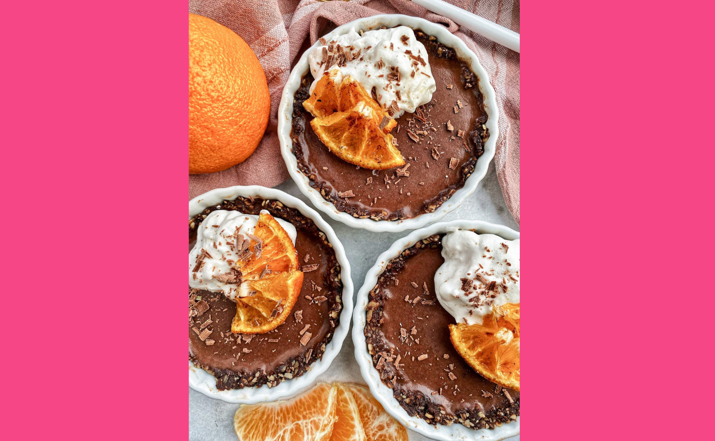 chocolate orange no bake tarts