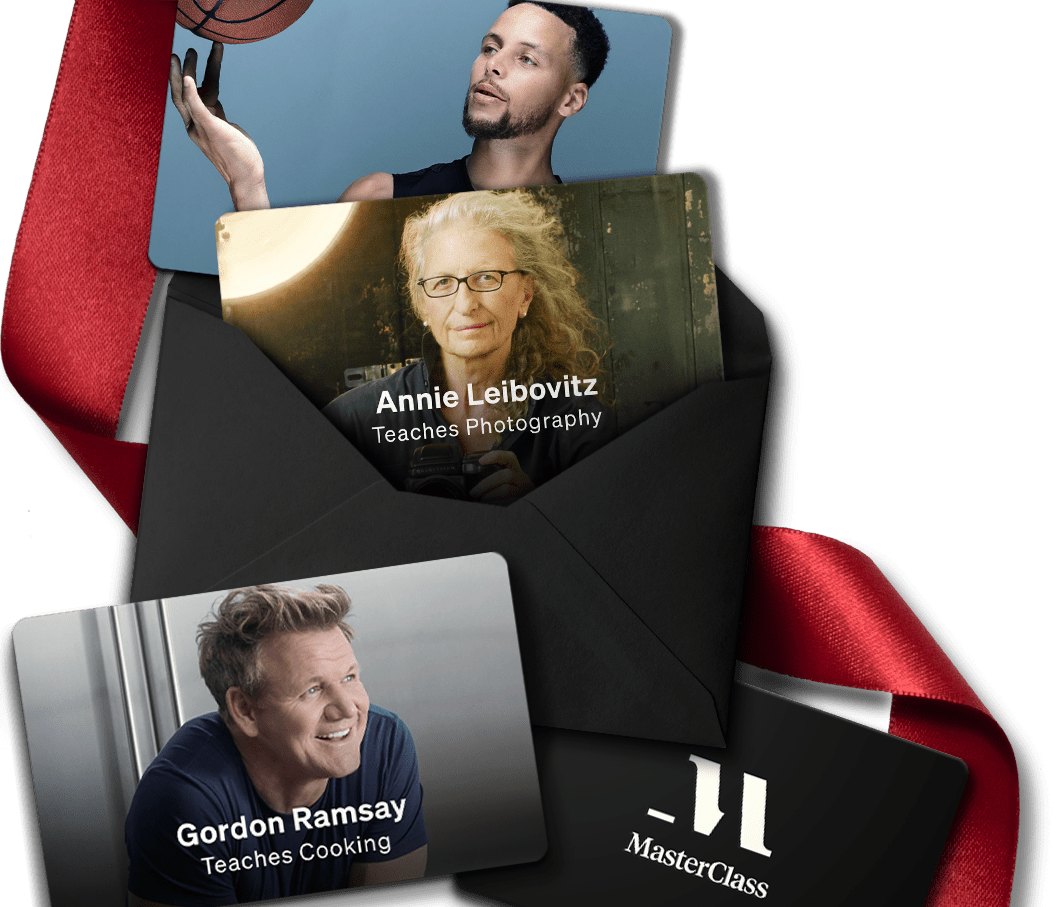 masterclass gift cards with a ribbon around them
