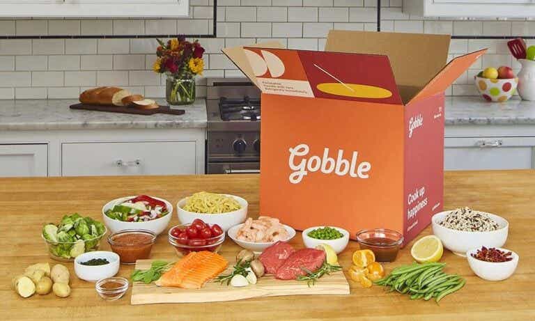 gobble meal kit on kitchen counter