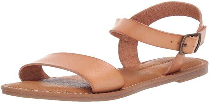 amazon two strap faux leather sandals