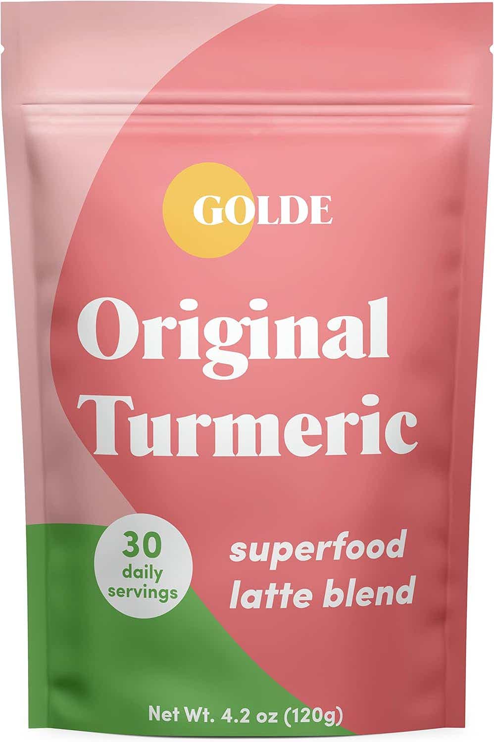 Golde Superfood Latte Blend - Original Turmeric | Plant-Based Superfood with Turmeric, Coconut, and Ginger | Vegan, Keto, Sugar-Free | 30 Servings