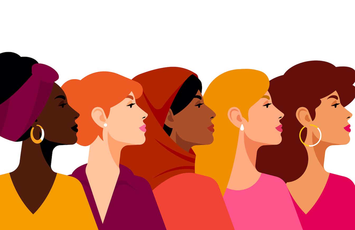 Five diverse women