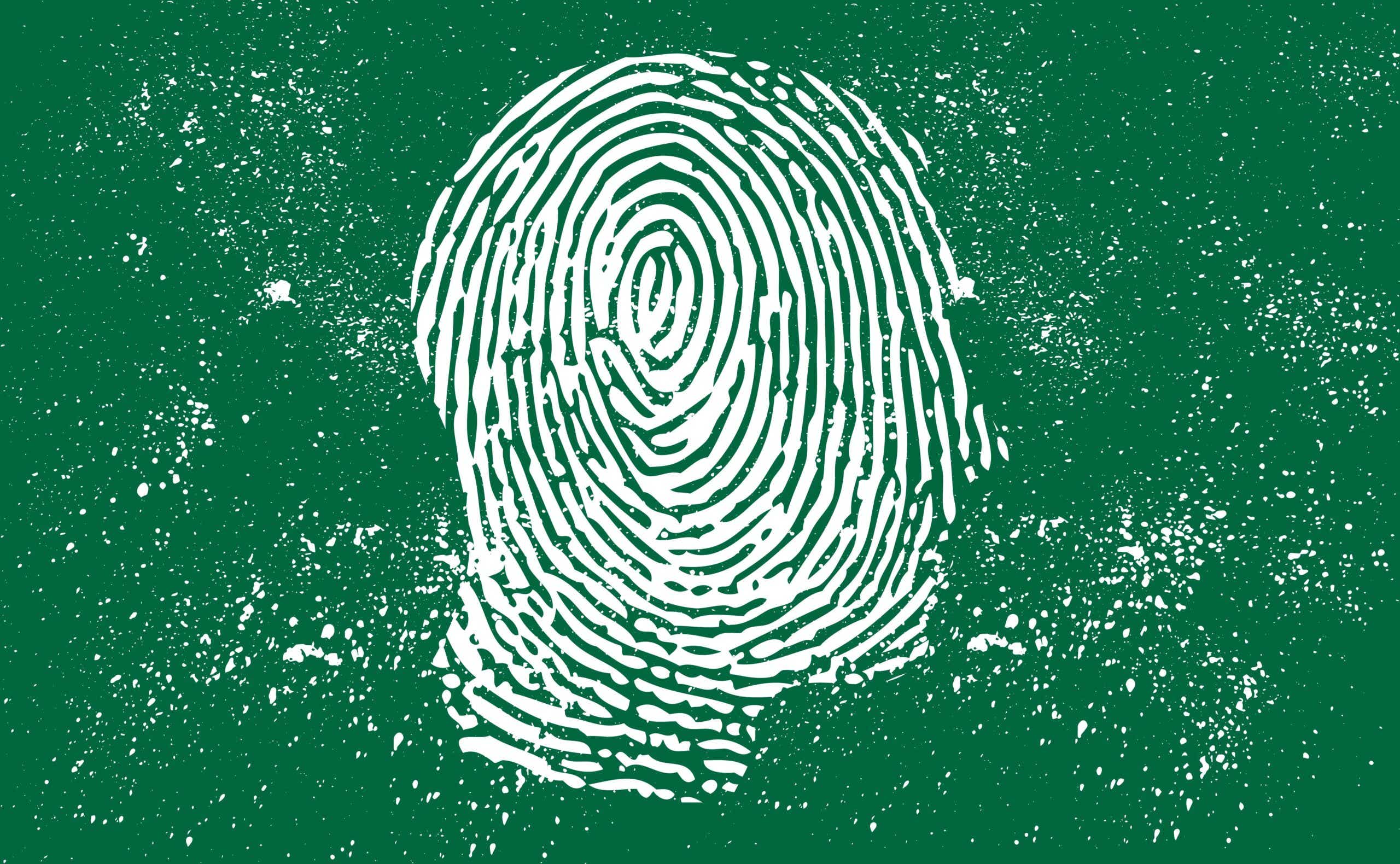 A face with a thumbprint inside