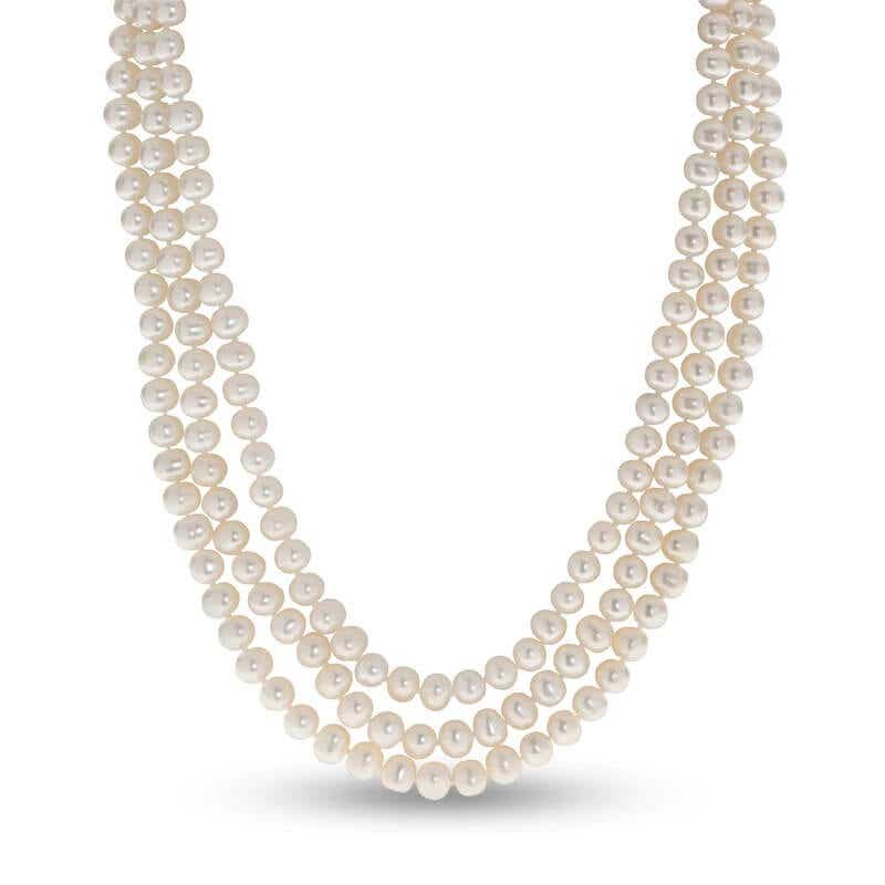 three strands of pearls