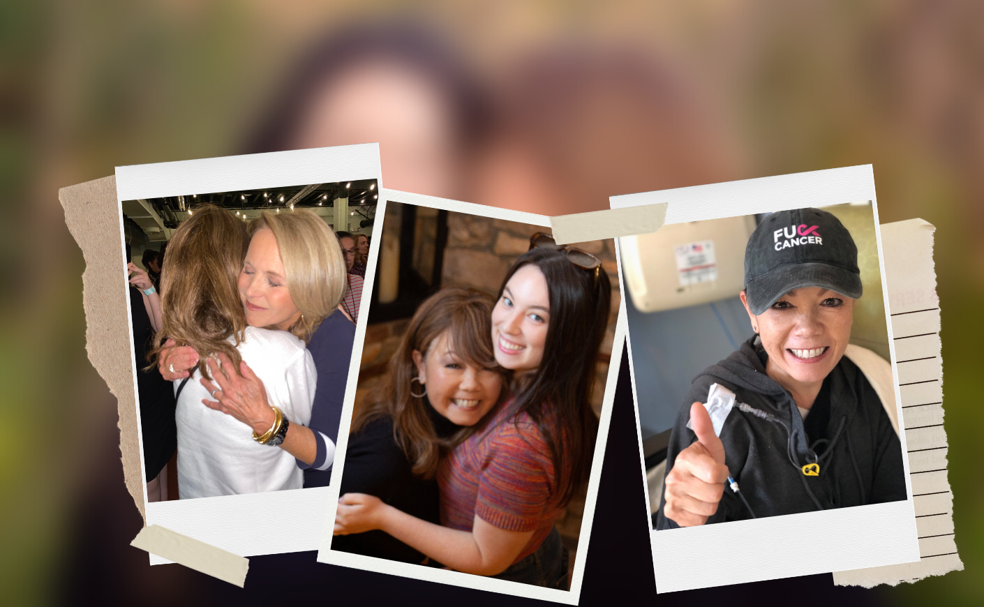 3 photos of donna otis and her daughter and katie couric