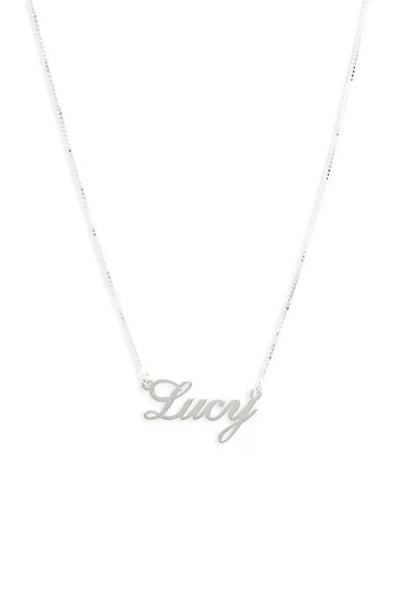 Melanie Marie Personalized Nameplate Necklace lucy name silver