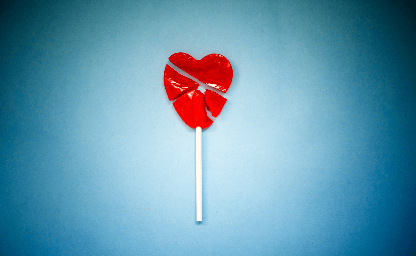 broken lollipop in the shape of a heart