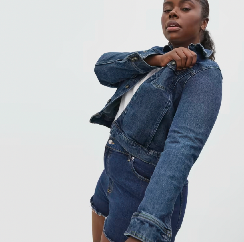 woman in a denim jacket