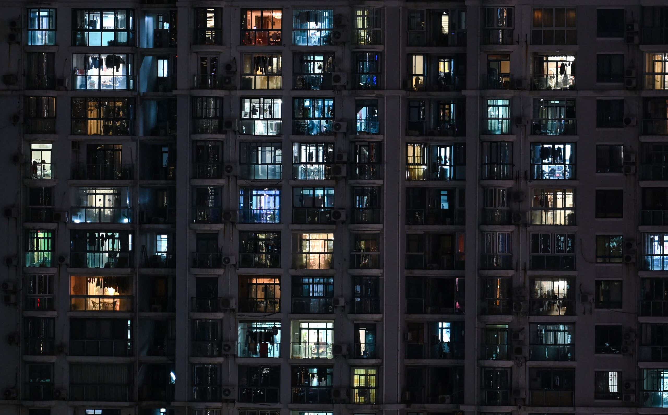 View of residential units during a Covid-19 coronavirus lockdown in Shanghai