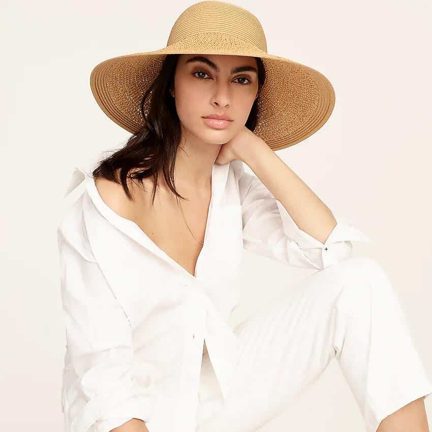 Eqwljwe Sun Hats For Women Woman's Summer Sunhat Sun Protection Knitting Collapsible Fashion Casual Hat Hats For Women White White