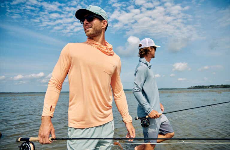 two men fishing in free fly apparel
