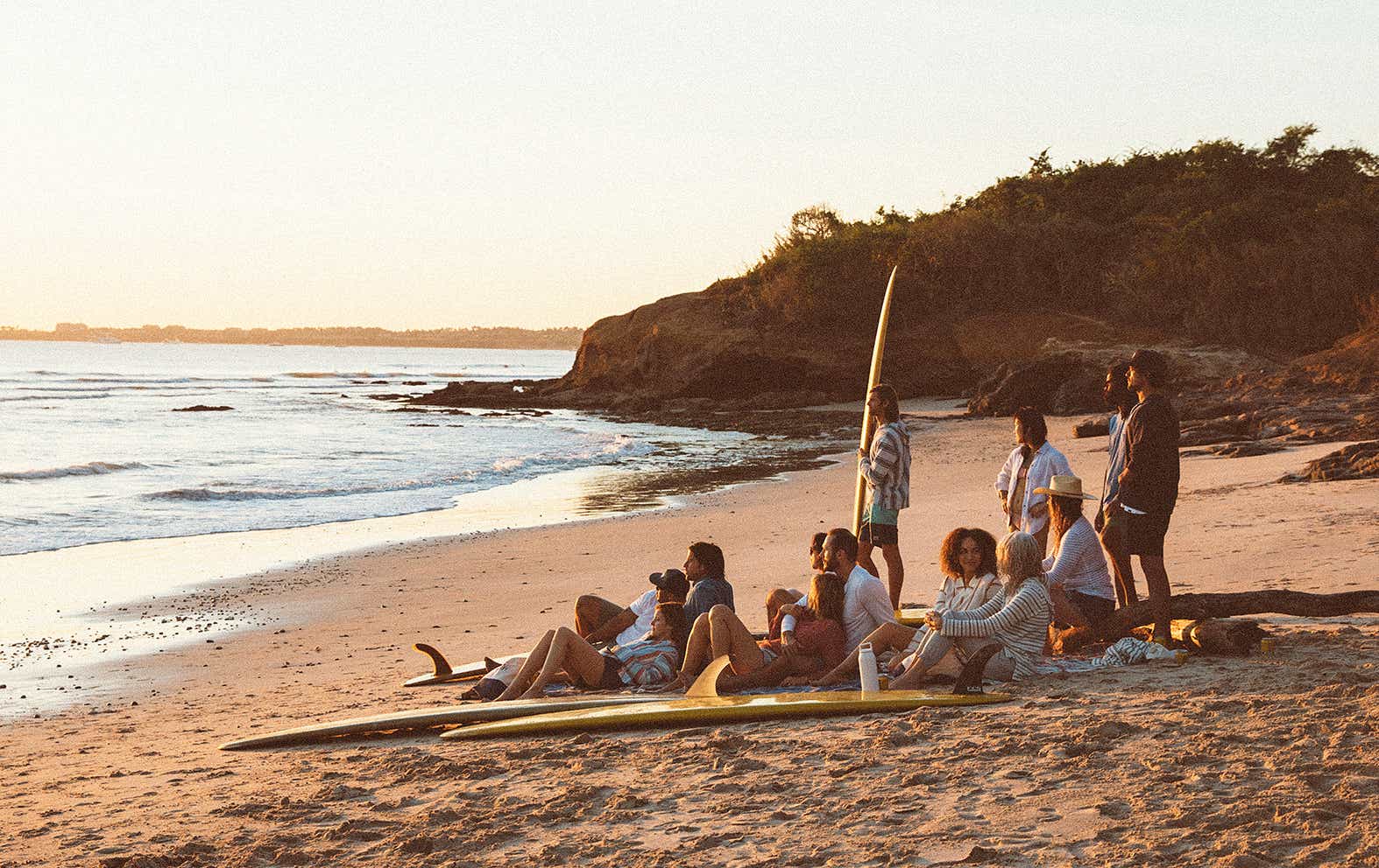 People sitting on a beach