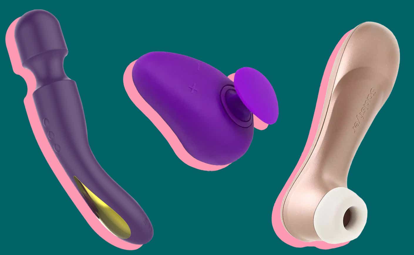 sex toys on teal background
