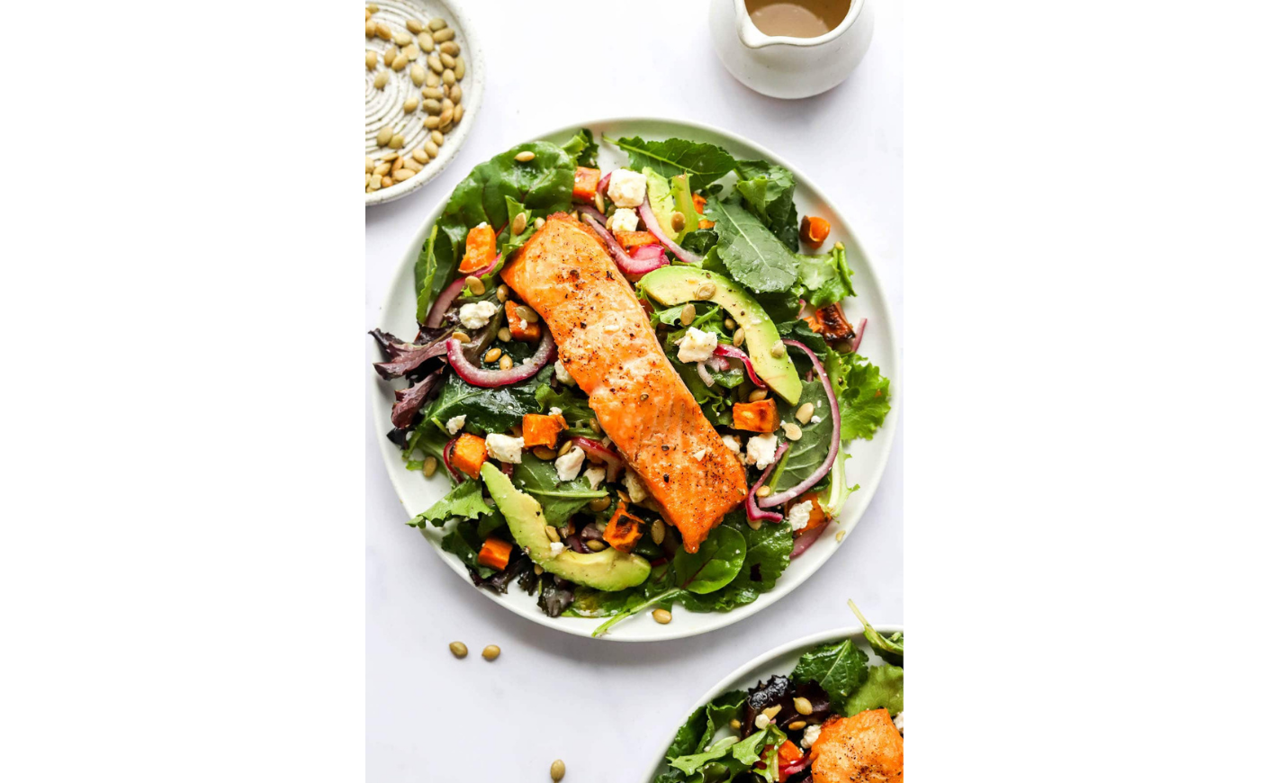 Superfood Salmon Salad eating bird food