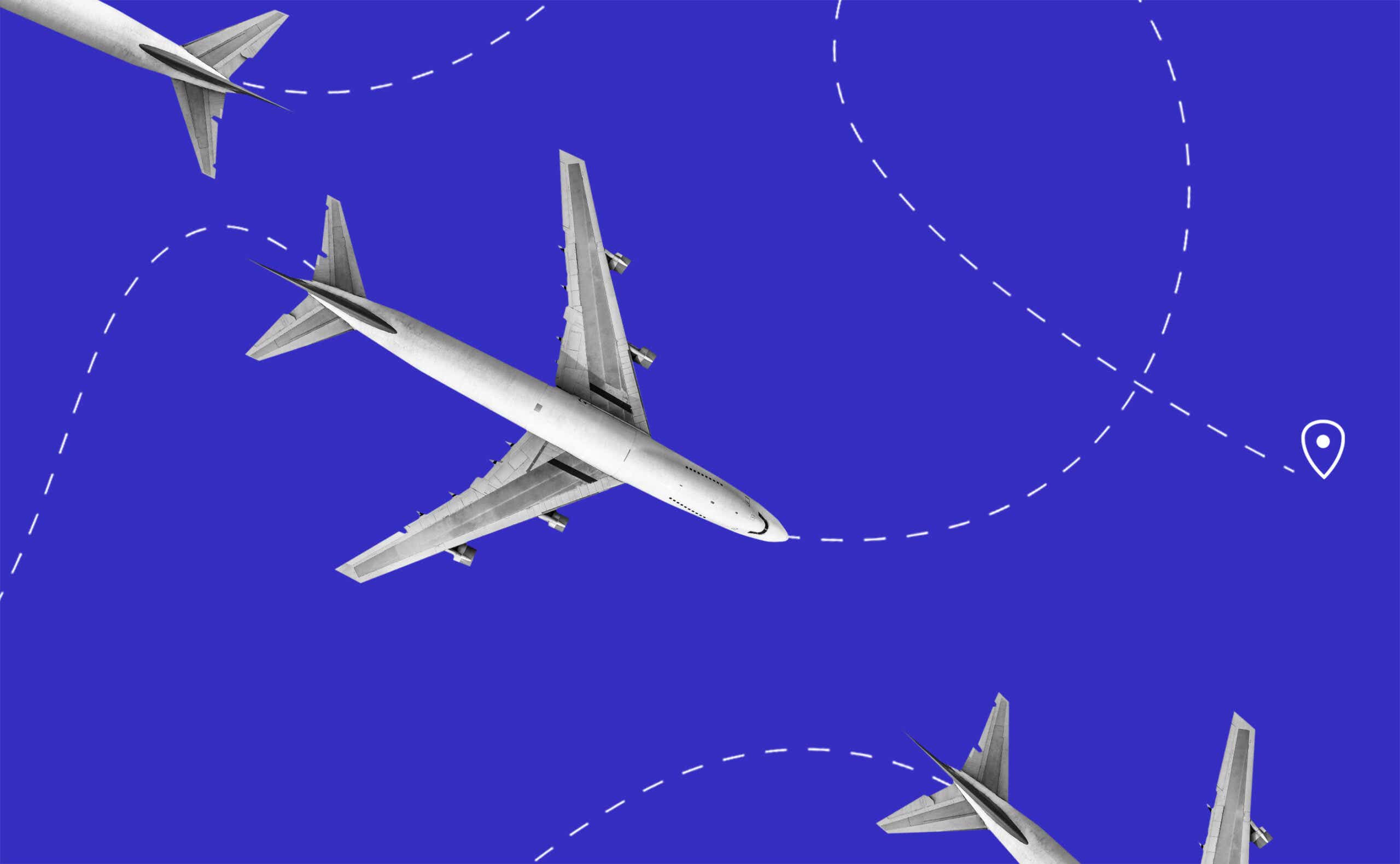 An airplane's flight path