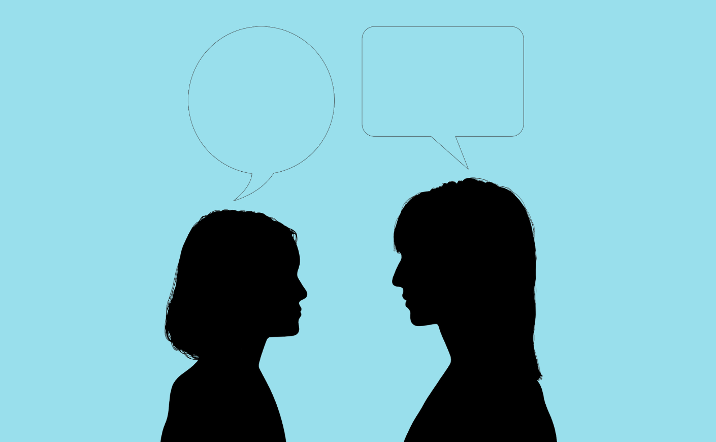 mother and child talking to each other in silhouette