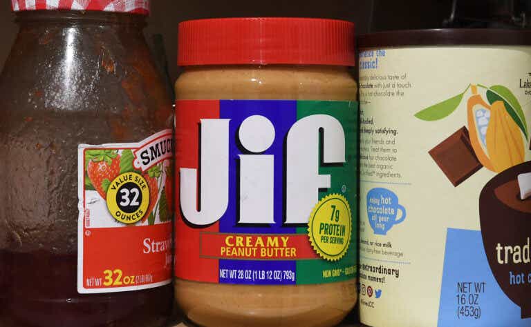 a Jif peanut butter jar