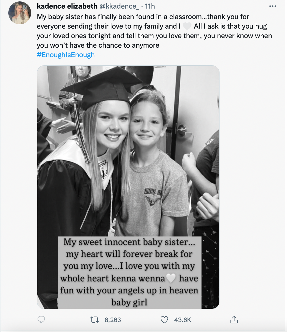 kadence elizabeth tweet texas school shooting victim