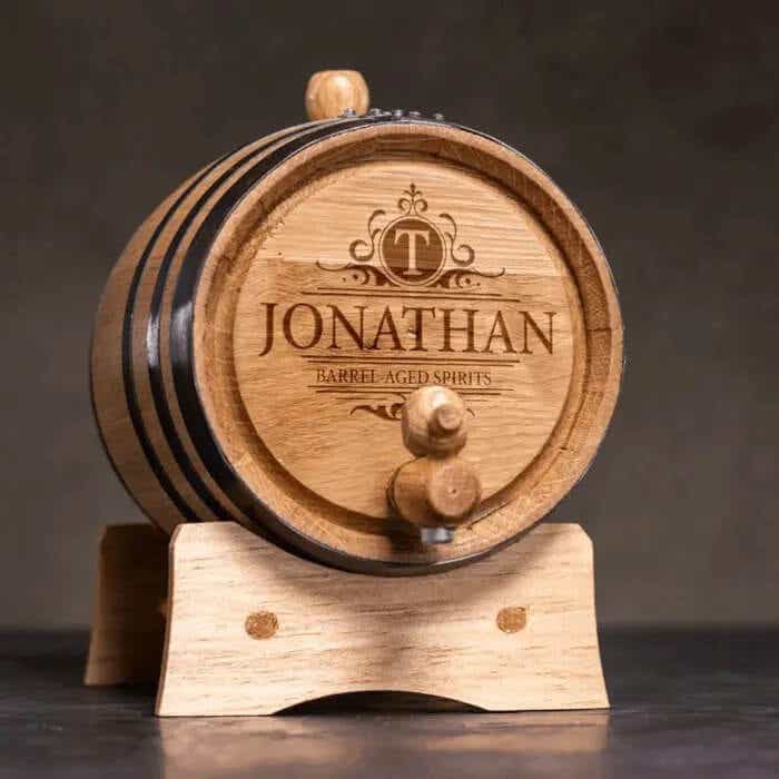 man crates bourbon barrell