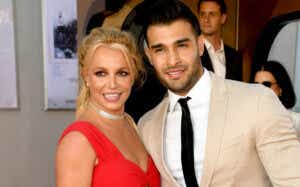 Britney Spears with her now-husband, Sam Asghari