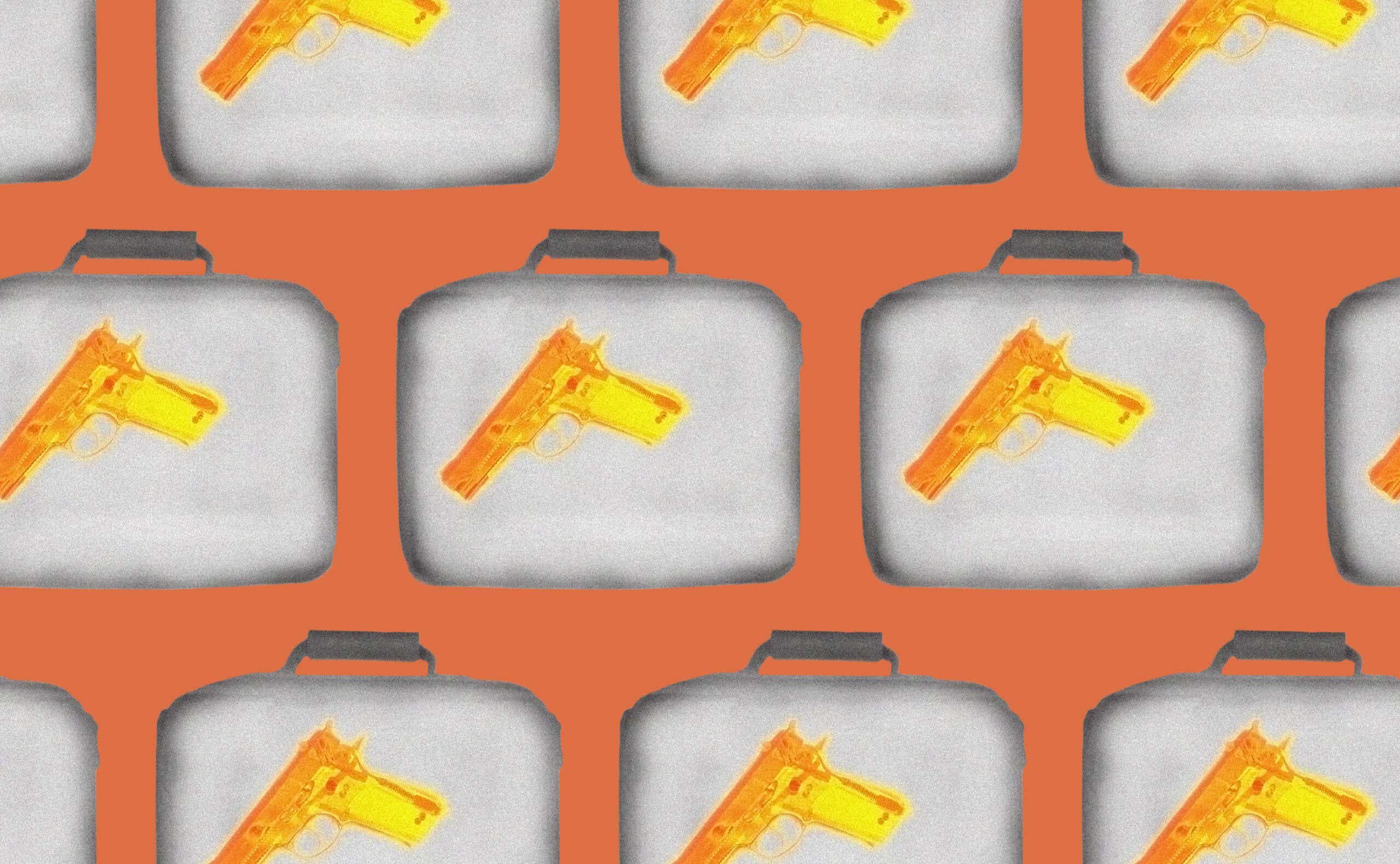 X-rays of suitcases containing guns