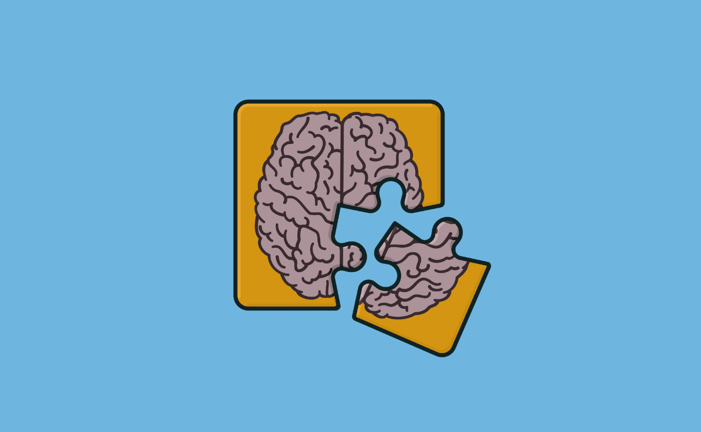 a puzzle of a brain with a piece missing