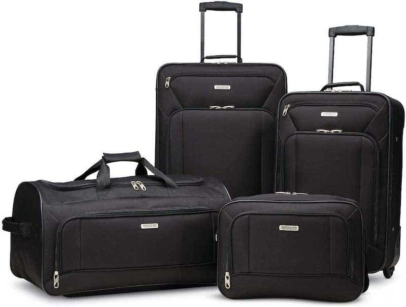 set of black luggage