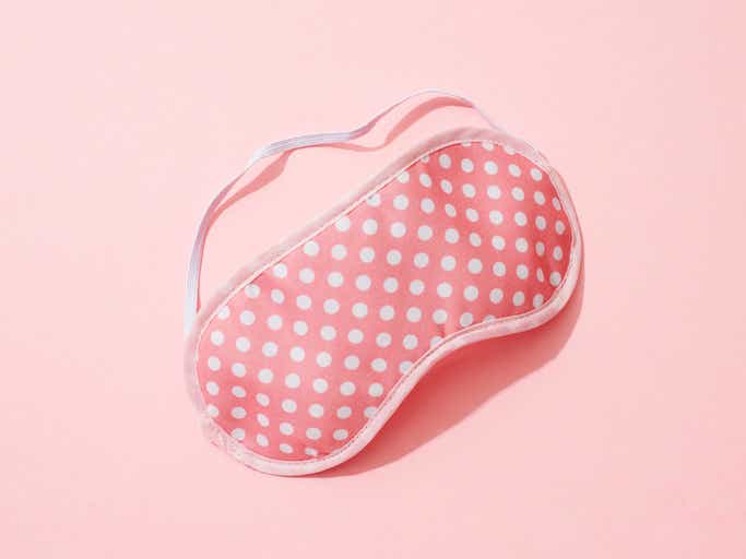 Pink polka dot eye mask