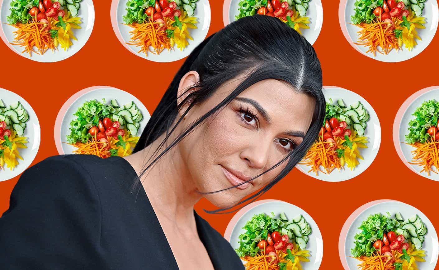 Kourtney Kardashian with salad