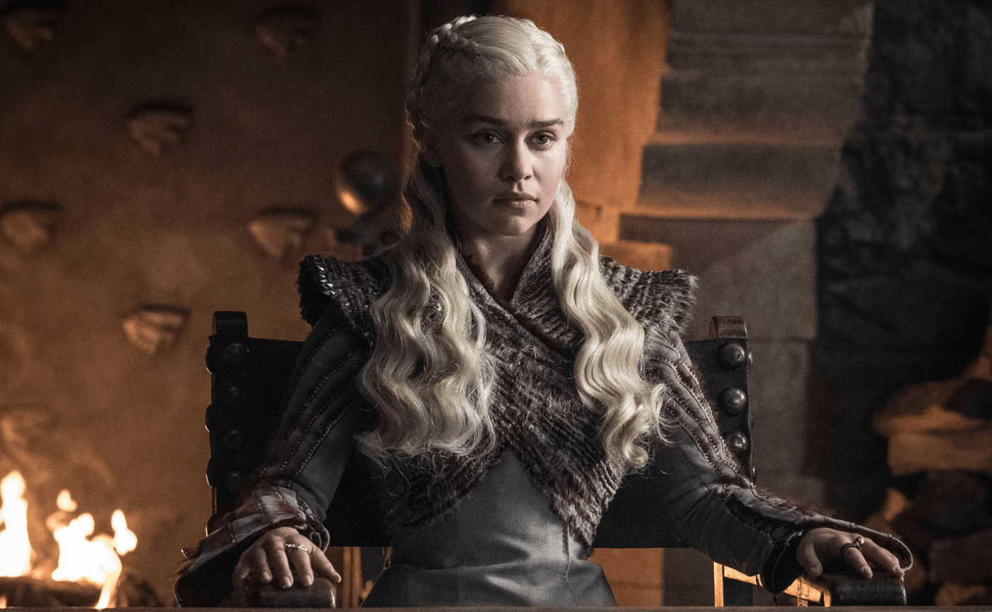 Emilia Clarke from Game of Thrones seated