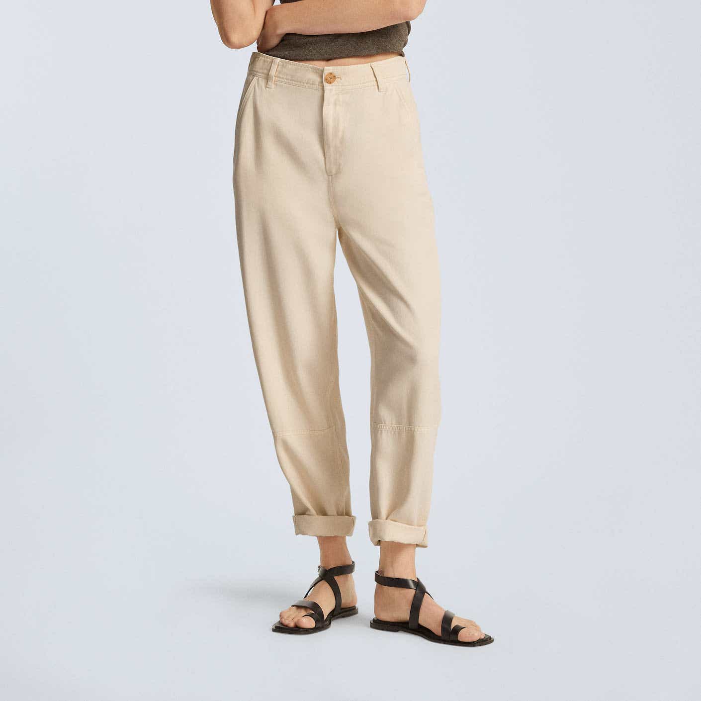 Women Light Beige Chinos Trousers