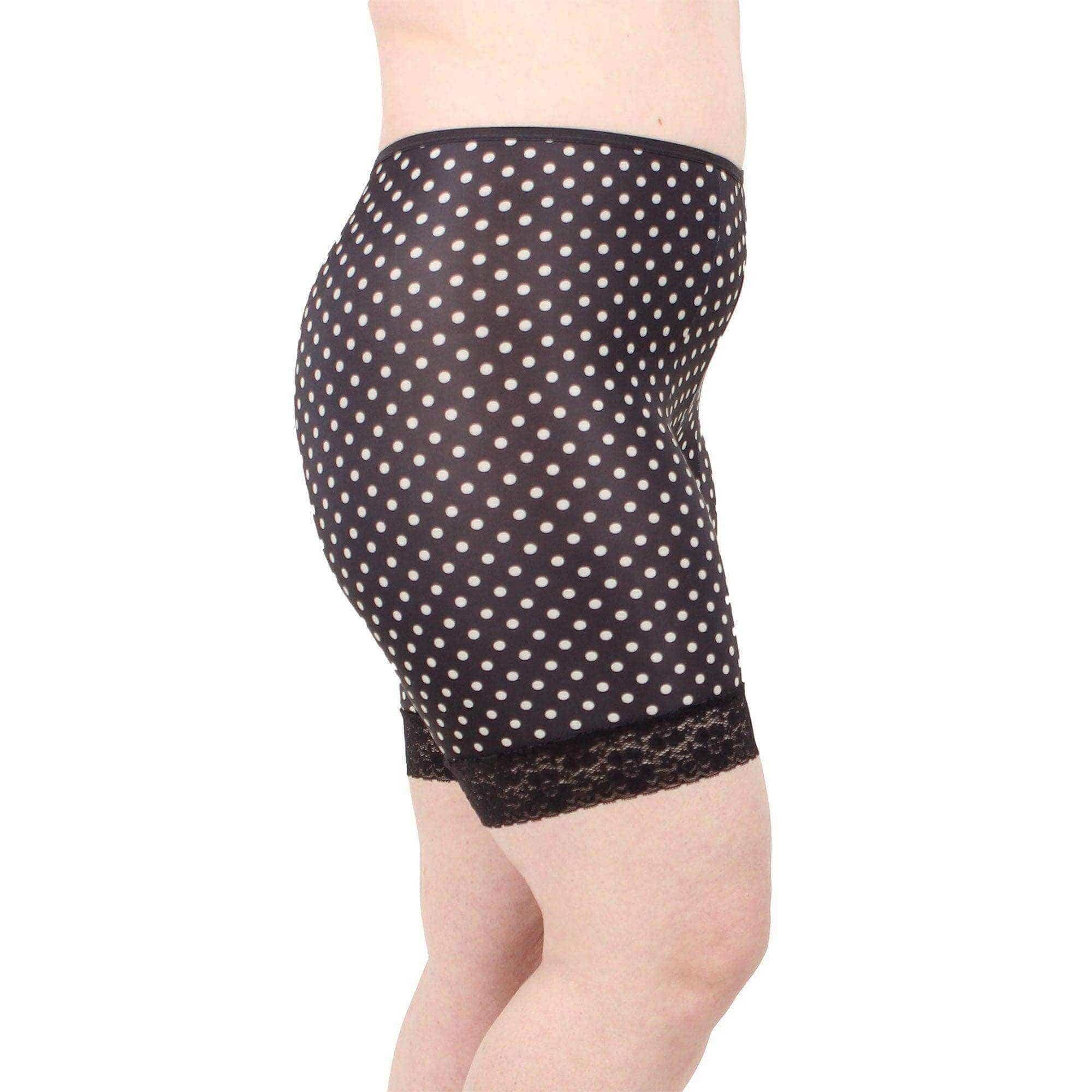 Undersummers polka dot shorts on model