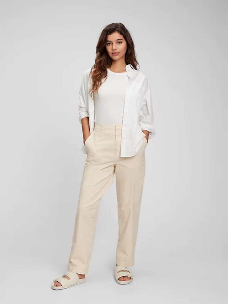 Soallure Trouser Slacks and Chinos Straight-leg trousers Womens Clothing Trousers 