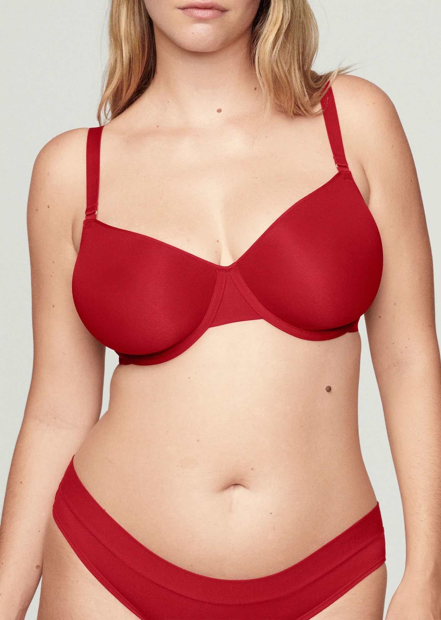 woman in red bra and underwear Cuup