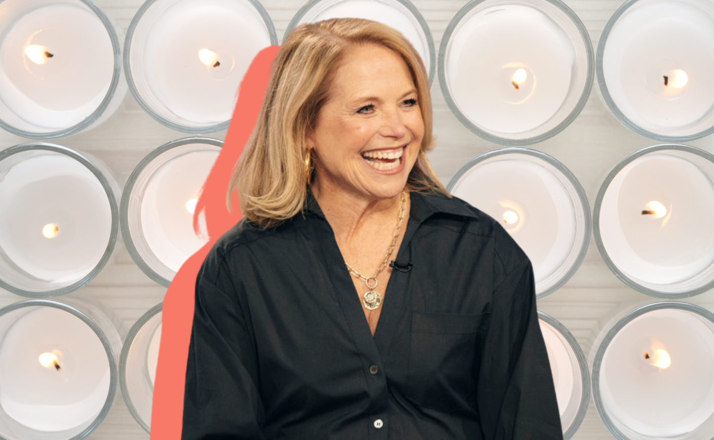 katie couric in front of candles