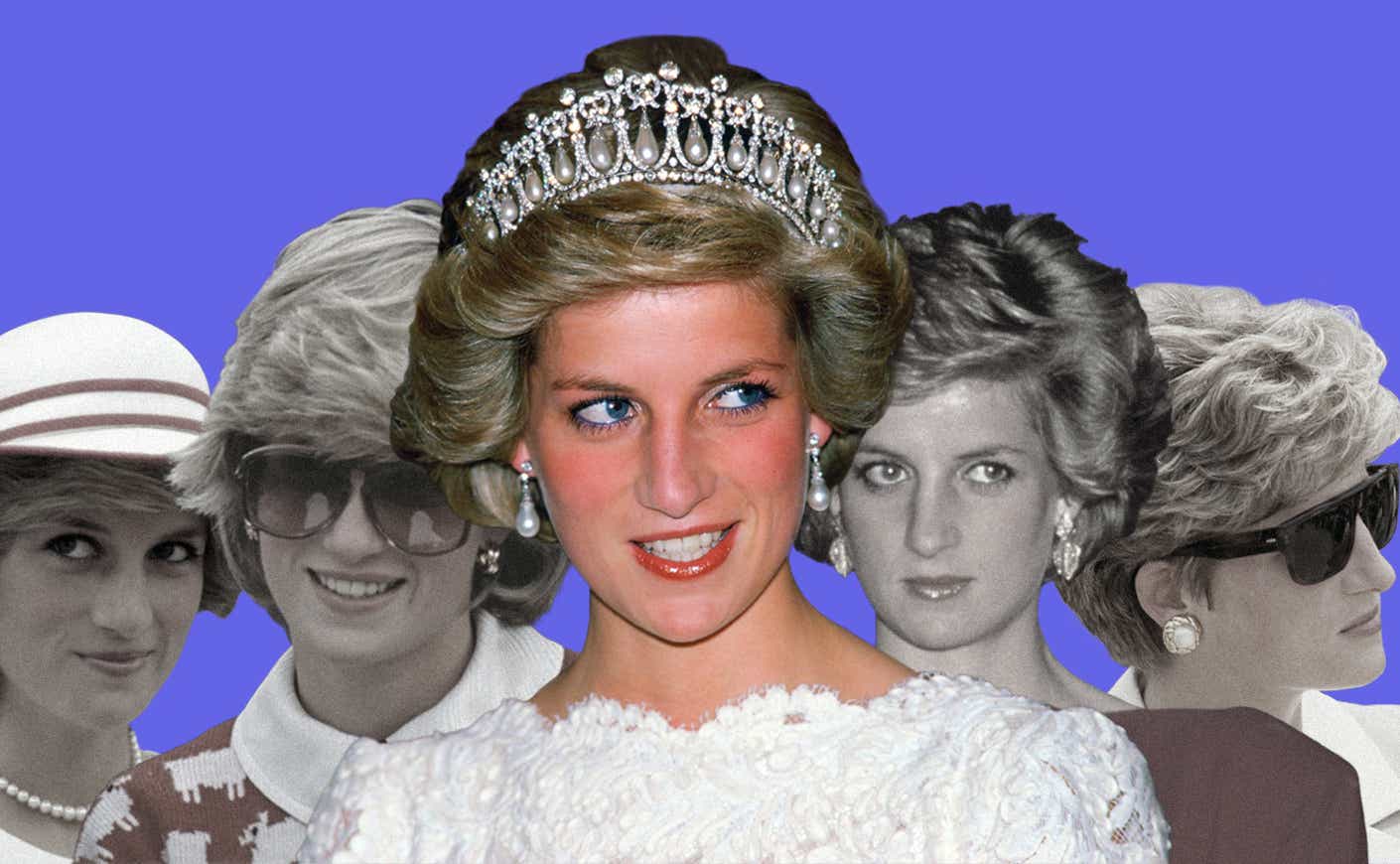 collage of princess diana through the years