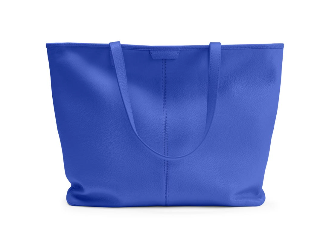 Large Zippered Downtown Tote in Electric Blue