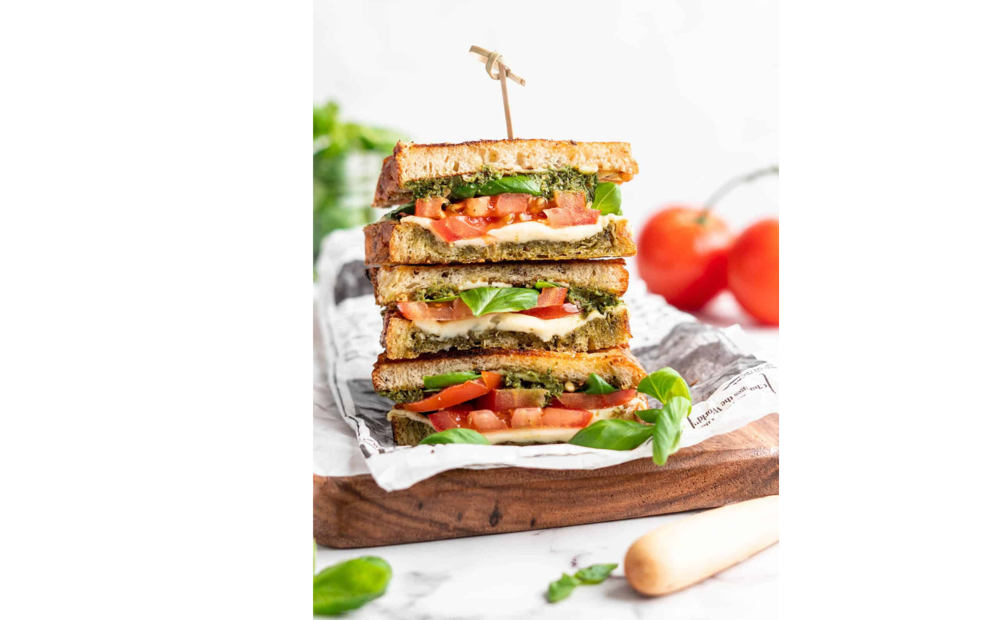 Vegetarian caprese sandwich