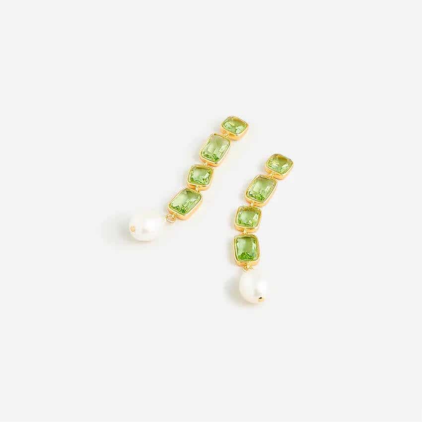 pearl and crystal drop earrings