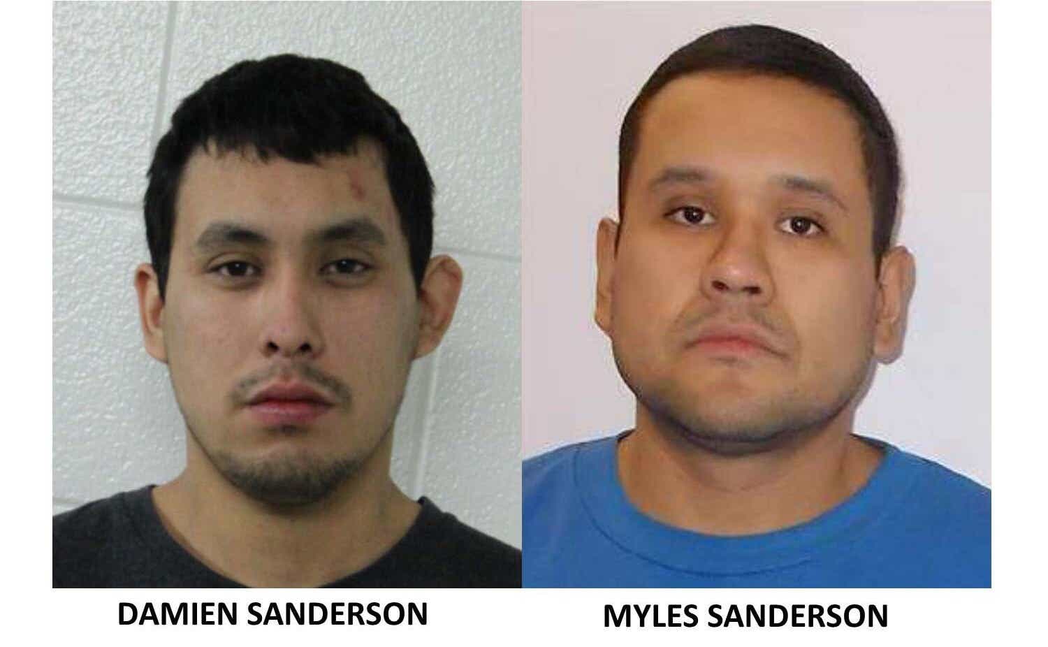 A photo shows Damien Sanderson (L) and Myles Sanderson (R), two suspected attackers