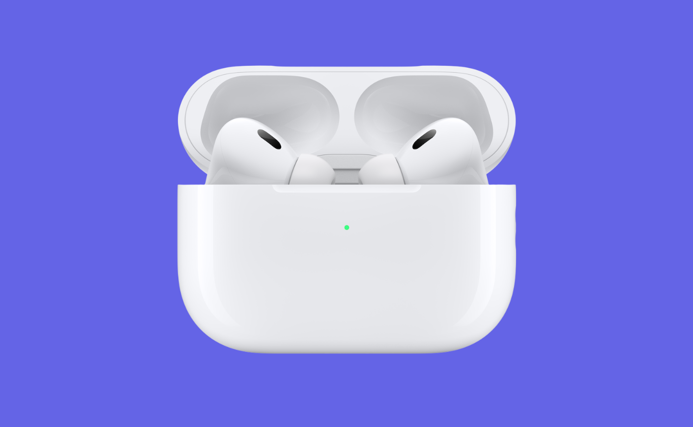 new apple airpods pro against purple background