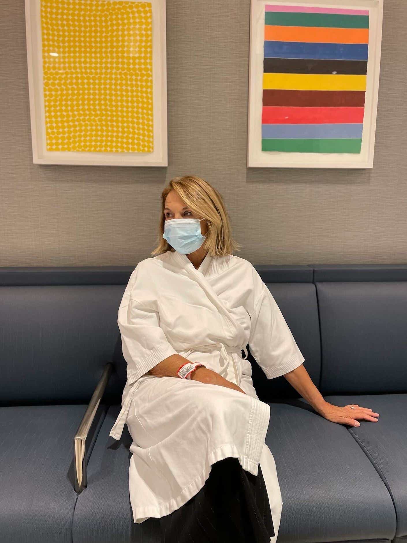 katie couric in a hospital waiting room