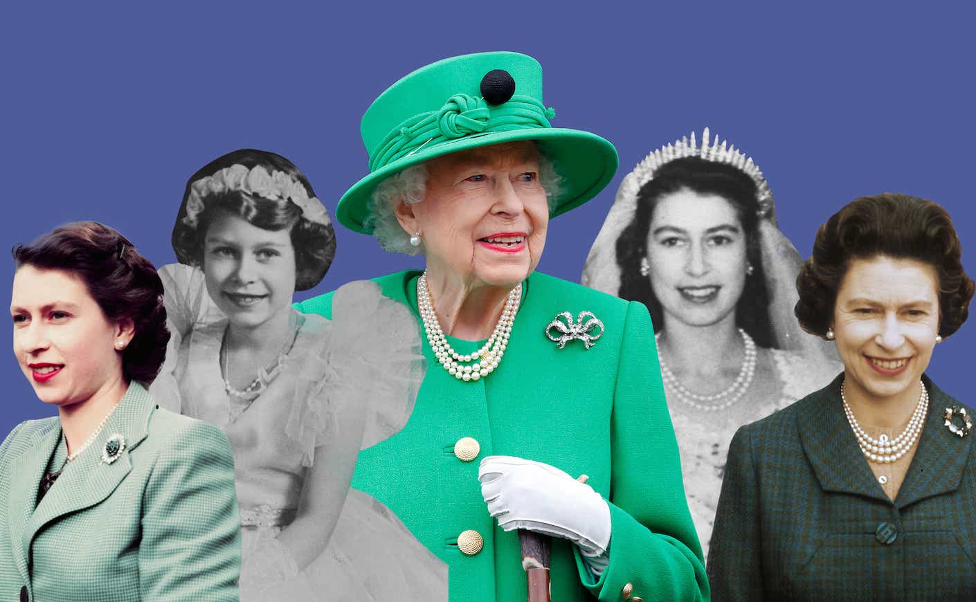 collage of queen elizabeth through the years